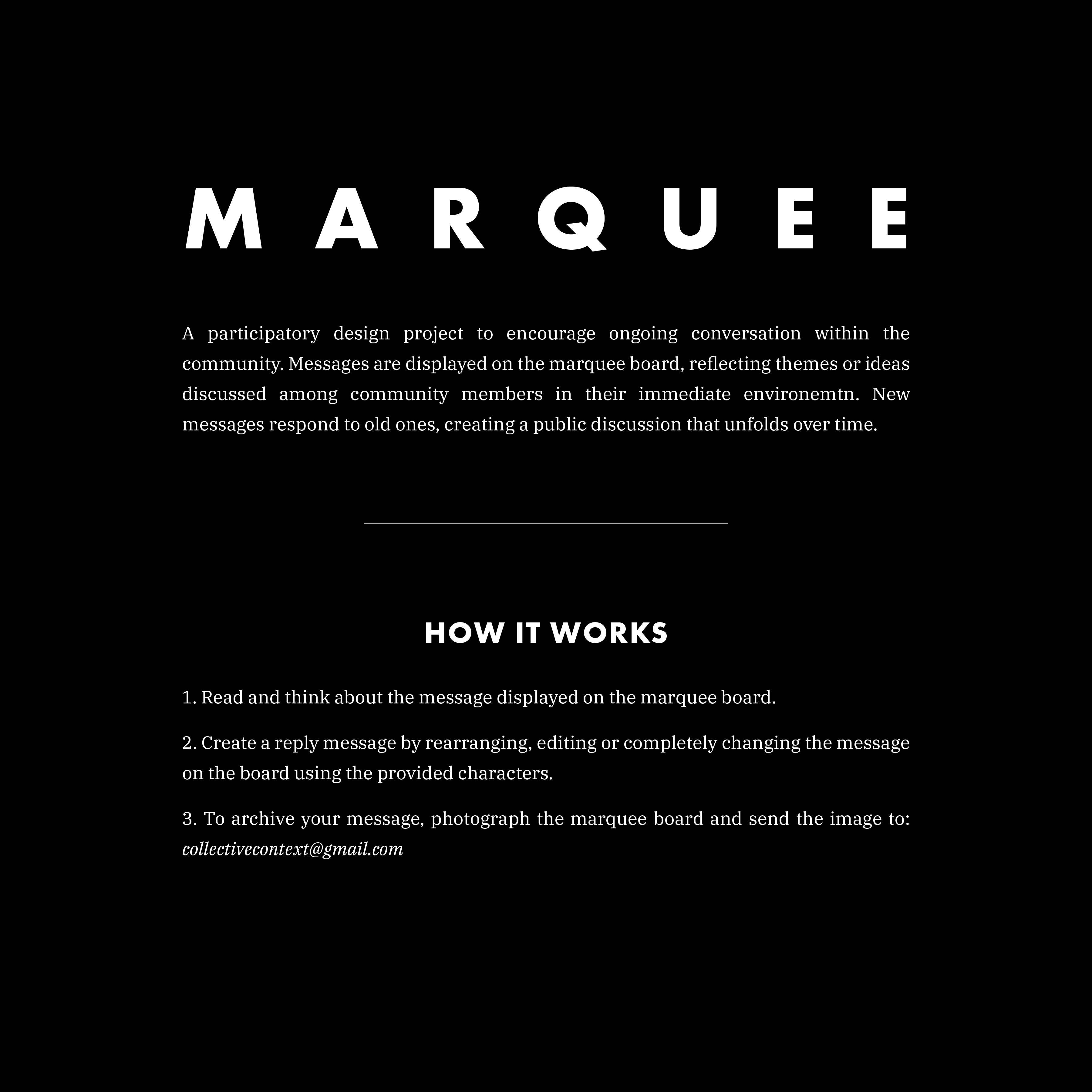 Marquee Participatory Design Game Rules
